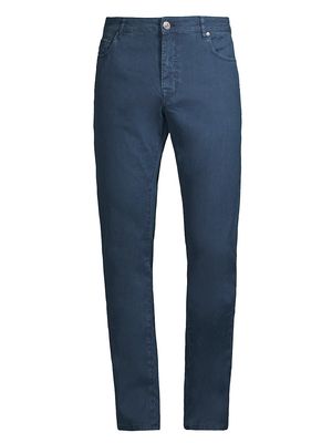Men's Delave Linen Straight-Leg Jeans - Navy - Size 34 - Navy - Size 34