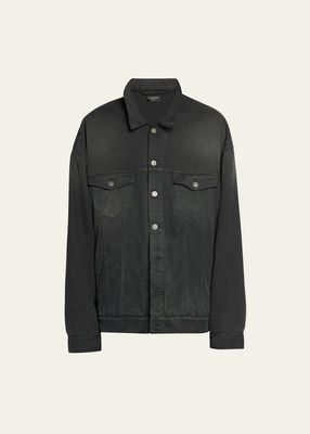 Men's Denim Button-Front Shirt