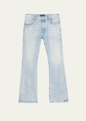 Men's Denim Crystal Outline Flare Denim Jeans