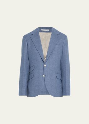 Men's Denim Twill Two-Button Sport Coat