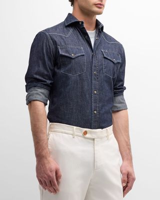 Men's Denim Western Snap-Front Shirt