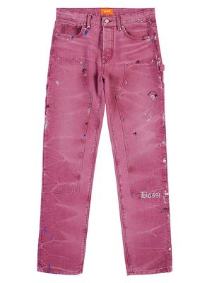 Men's Denim Worker Pants - Berry - Size 30 - Berry - Size 30