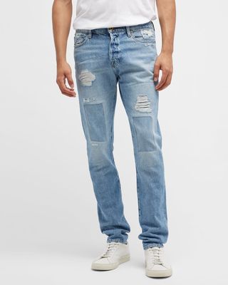 Men's Destroyed Slim-Fit Jeans
