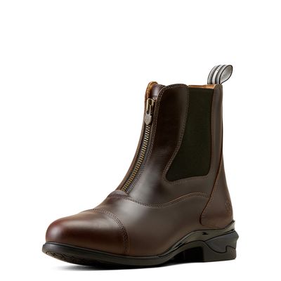 Men's Devon Zip Paddock Boots in Waxed Chocolate Leather