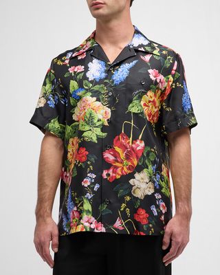 Men's DG Floral Silk Camp Shirt