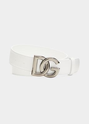 Men's DG-Logo Leather Belt