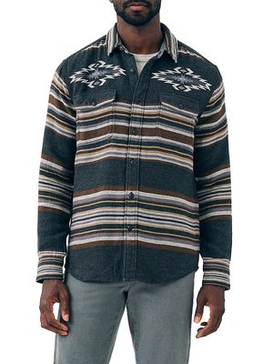 Men's DGF Canyon Striped Button-Front Shirt - Desert Black Star Serape - Size XXL