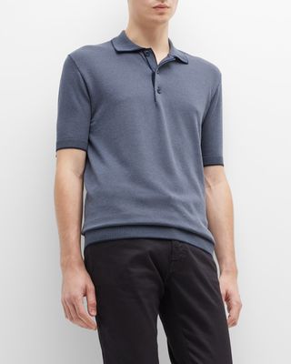 Men's Diagonal Jacquard Polo Shirt