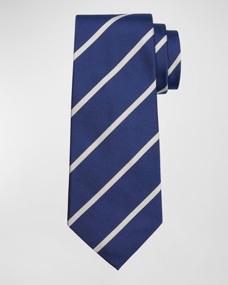 Men's Diagonal Striped Silk Tie