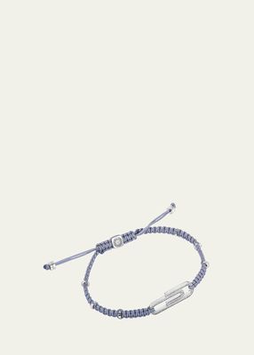 Men's Diamond Pave Paperclip Macrame Pull Bracelet