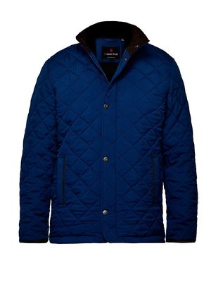 Men's Diamond Quilted Car Coat - Navy - Size Small - Navy - Size Small