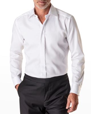 Men's Diamond-Weave Dress Shirt