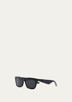 Men's Dior B27 S2I Rubber Logo Square Sunglasses