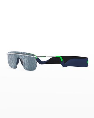 Men's Dioroblique Lens Metal Shield Sunglasses