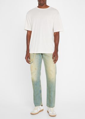 Men's Dirty Wash Straight-Leg Jeans