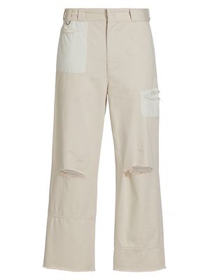 Men's Distressed Cotton Pants - Ice Gray - Size XXL - Ice Gray - Size XXL