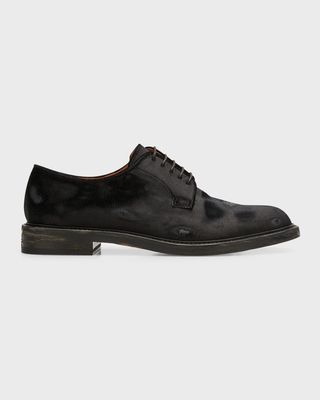 Men's Distressed Leather Derby Shoes