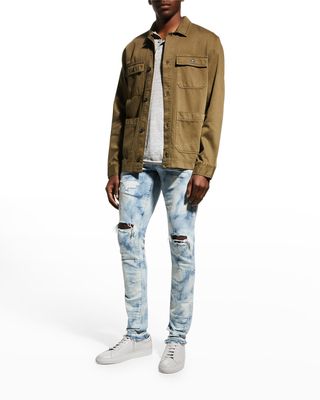 Men's Distressed Painted Jeans