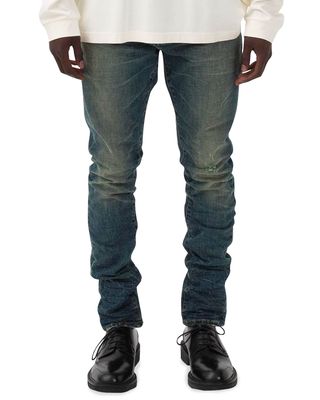 Men's Distressed Slim-Fit Dirty Jeans