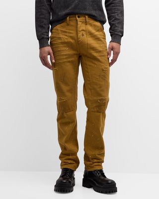 Men's Distressed Straight-Leg Carpenter Jeans