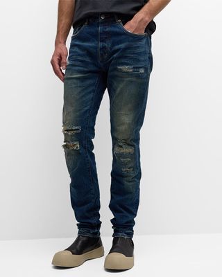 Men's Distressed Tapered Jeans