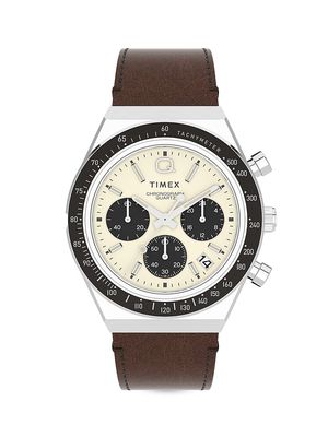 Men's Diver Stainless Steel & Leather Watch - Brown