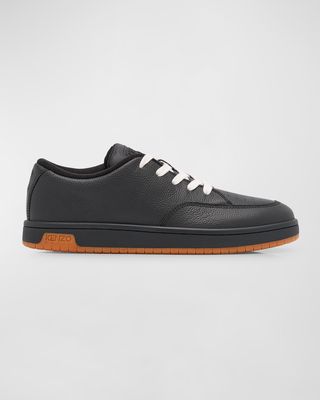 Men's Dome Grained Leather Low-Top Sneakers