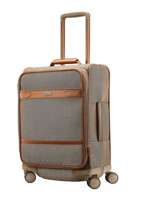 Men's Domestic Carry On Expandable Spinner Suitcase - Terracotta Herring Bone - Terracotta Herring Bone