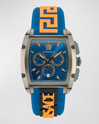 Men's Dominus IP Gunmetal Silicone Strap Watch, 42mm