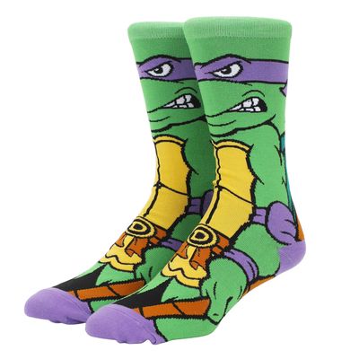 Men's Donatello Teenage Mutant Ninja Turtles Animigos 360 Character Crew Socks