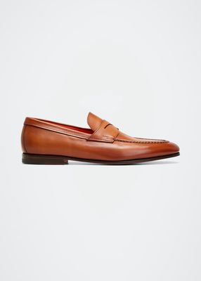 Men's Door Shiny Leather Penny Loafers