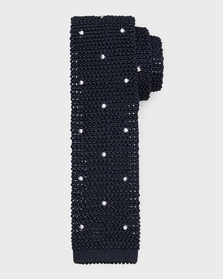 Men's Dotted Silk Knit Tie