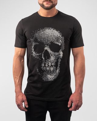 Men's Dotted Skull Graphic T-Shirt