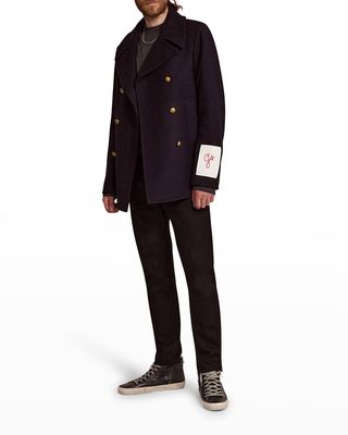 Men's Double-Breasted Compact Peacoat