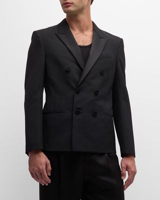 Men's Double-Breasted Wool Tuxedo Jacket
