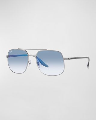Men's Double-Bridge Gradient Lens Sunglasses