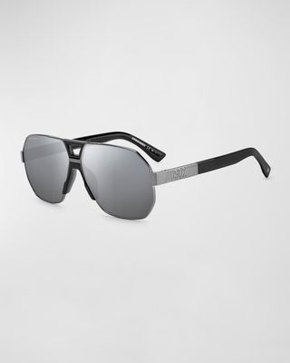 Men's Double-Bridge Square Sunglasses