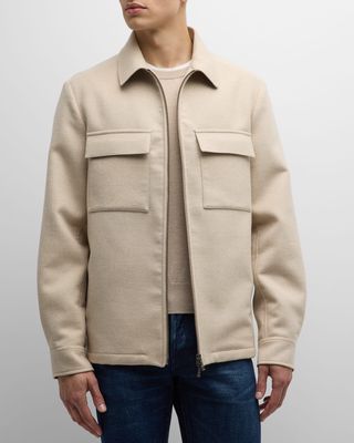 Men's Double-Faced Wool Overshirt Jacket