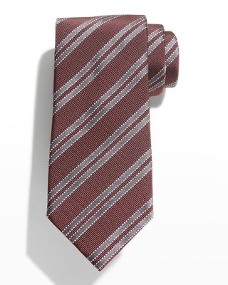 Men's Double-Stripe Silk Tie