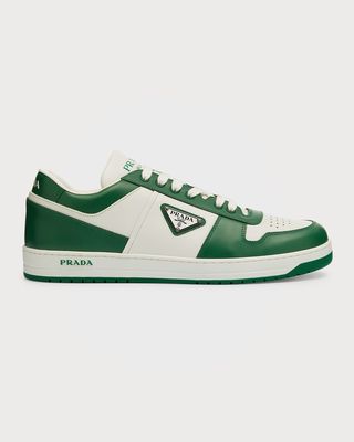 Men's Downtown Logo Leather Low-Top Sneakers