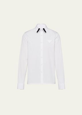 Men's Dress Shirt with Collar Detail