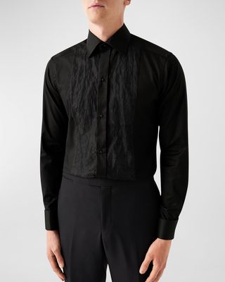 Men's Dress Shirt with Paisley Glitter Bib