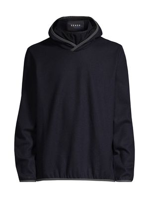 Men's Drone Wool-Nylon Hoodie - Navy Blue - Size Small - Navy Blue - Size Small