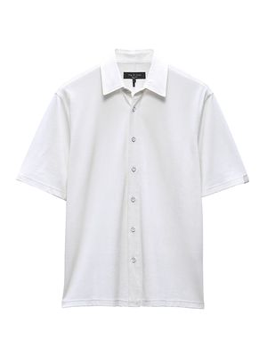 Men's Ds-W-Ss-Knit Cupro Dalton Shirt-Ivory - Ivory - Size Medium