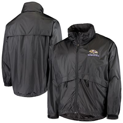Men's Dunbrooke Black Baltimore Ravens Circle Sportsman Waterproof Packable Lightweight Full-Zip Jacket