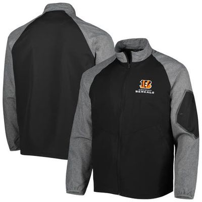 Men's Dunbrooke Black Cincinnati Bengals Hurricane Raglan Full-Zip Windbreaker Jacket