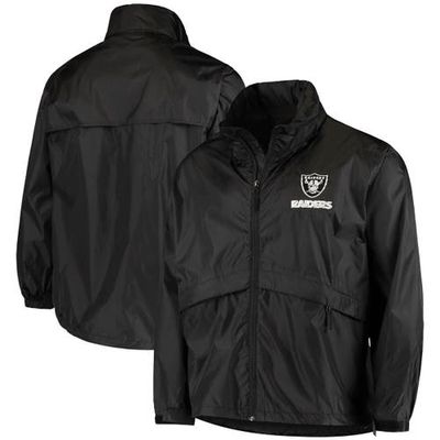 Men's Dunbrooke Black Las Vegas Raiders Circle Sportsman Waterproof Packable Lightweight Full-Zip Jacket