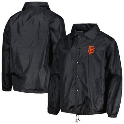 Men's Dunbrooke Black San Francisco Giants Coach's Raglan Full-Snap Windbreaker Jacket