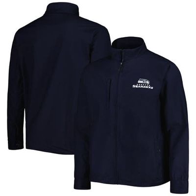 Men's Dunbrooke College Navy Seattle Seahawks Journey Workwear Tri-Blend Full-Zip Jacket