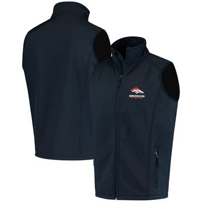 Men's Dunbrooke Navy Denver Broncos Circle Archer Softshell Full-Zip Vest